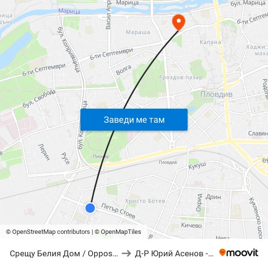 Срещу Белия Дом / Opposite the White House (192) to Д-Р Юрий Асенов - Пластичен Хирург map