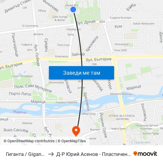 Гиганта / Giganta (5) to Д-Р Юрий Асенов - Пластичен Хирург map