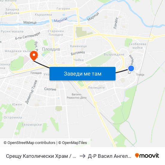 Срещу Католически Храм / Opposite Catholic Church (111) to Д-Р Васил Ангелов Уролог Пловдив map