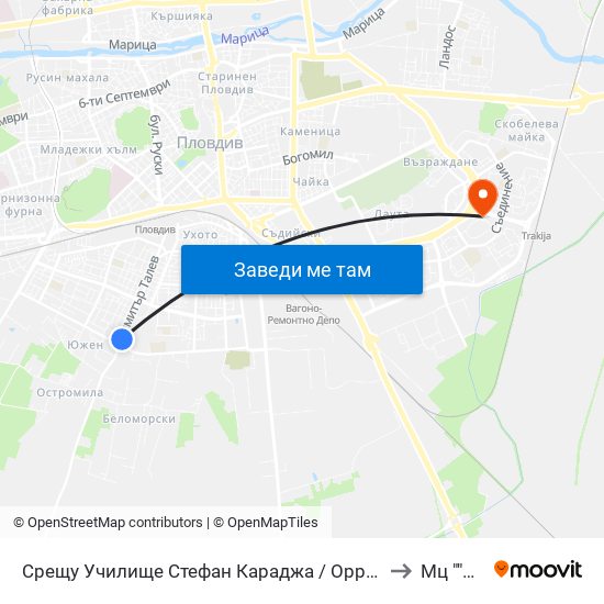 Срещу Училище Стефан Караджа / Opposite Stefan Karadzha School (38) to Мц ""Димед"" map