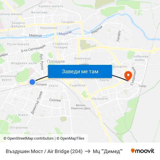 Въздушен Мост / Air Bridge (204) to Мц ""Димед"" map