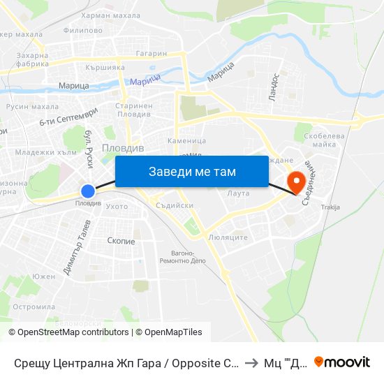 Срещу Централна Жп Гара / Opposite Central Railway Station (188) to Мц ""Димед"" map