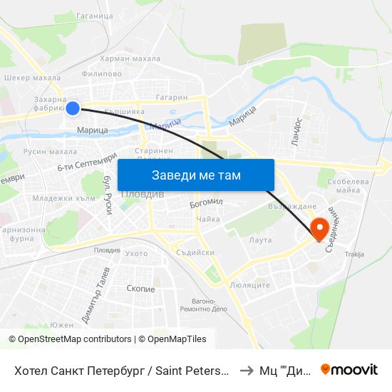 Хотел Санкт Петербург / Saint Petersburg Hotel (98) to Мц ""Димед"" map