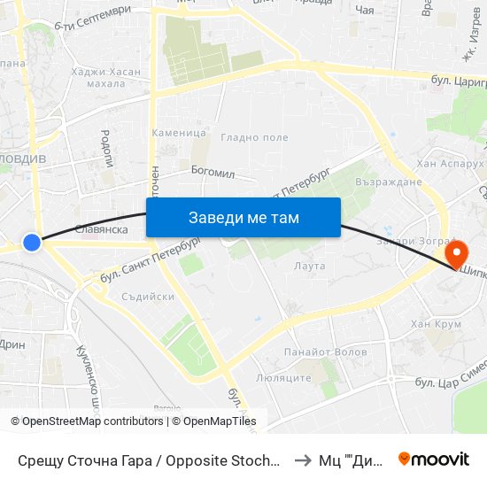Срещу Сточна Гара / Opposite Stochna Gara (14) to Мц ""Димед"" map