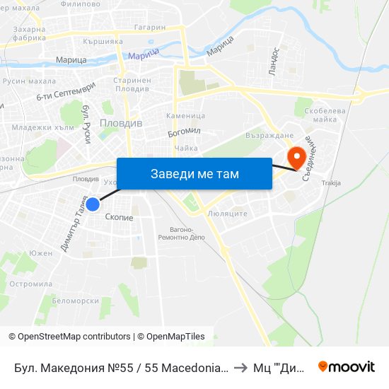 Бул. Македония №55 / 55 Macedonia Blvd. (41) to Мц ""Димед"" map