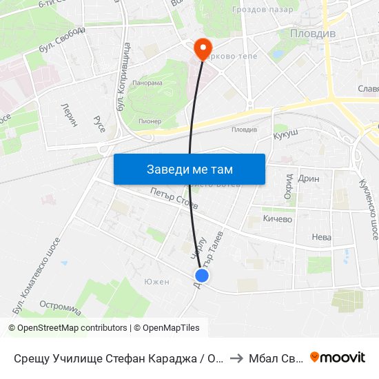 Срещу Училище Стефан Караджа / Opposite Stefan Karadzha School (38) to Мбал Свети Георги map