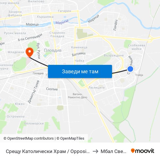 Срещу Католически Храм / Opposite Catholic Church (111) to Мбал Свети Георги map