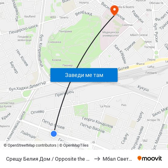 Срещу Белия Дом / Opposite the White House (192) to Мбал Свети Георги map