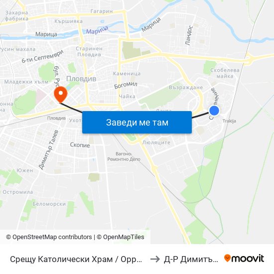 Срещу Католически Храм / Opposite Catholic Church (111) to Д-Р Димитър А. Йончев map