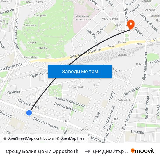 Срещу Белия Дом / Opposite the White House (192) to Д-Р Димитър А. Йончев map