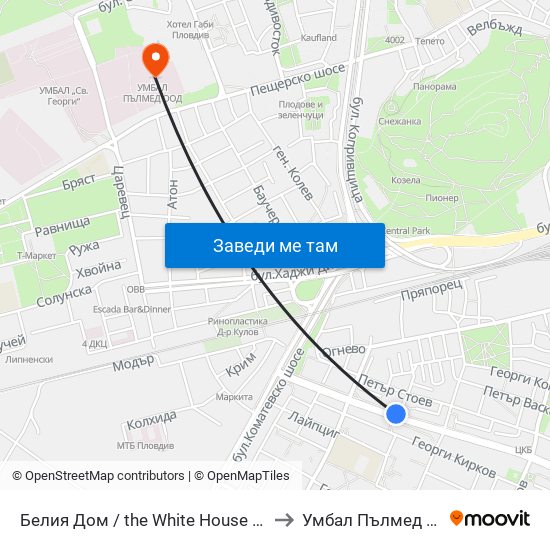Белия Дом / the White House (201) to Умбал Пълмед Оод map