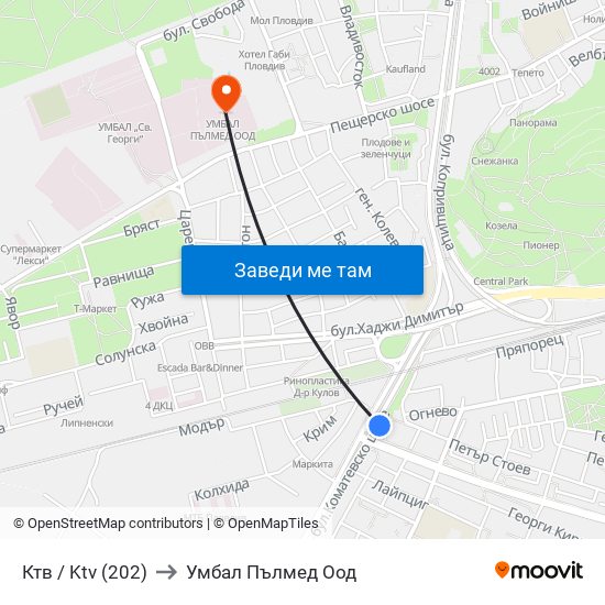 Ктв / Ktv (202) to Умбал Пълмед Оод map