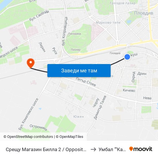 Срещу Магазин Билла 2 / Opposite Billa Store 2 (42) to Умбал ""Каспела"" map