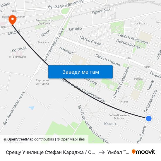 Срещу Училище Стефан Караджа / Opposite Stefan Karadzha School (38) to Умбал ""Каспела"" map