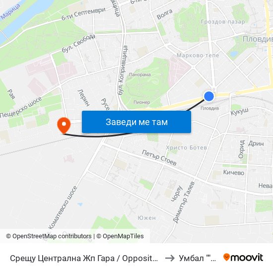 Срещу Централна Жп Гара / Opposite Central Railway Station (188) to Умбал ""Каспела"" map