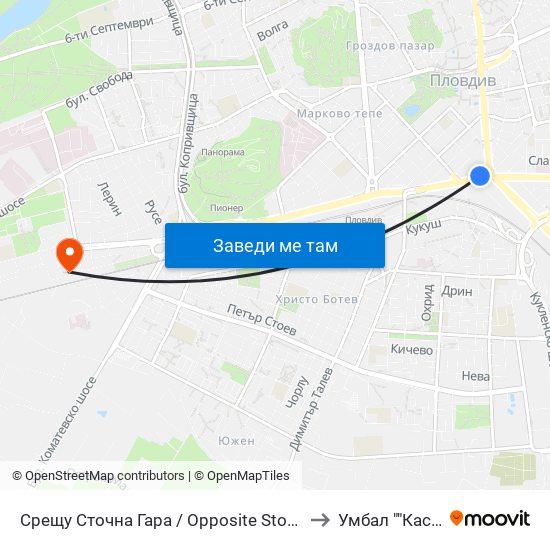 Срещу Сточна Гара / Opposite Stochna Gara (14) to Умбал ""Каспела"" map