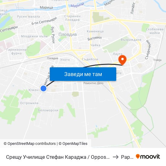 Срещу Училище Стефан Караджа / Opposite Stefan Karadzha School (38) to Раредис map