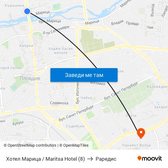 Хотел Марица / Maritsa Hotel (8) to Раредис map