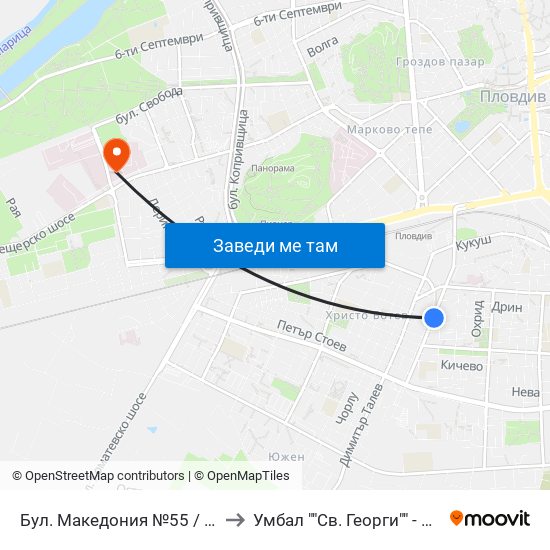 Бул. Македония №55 / 55 Macedonia Blvd. (41) to Умбал ""Св. Георги"" - Инфекциозна Клиника map