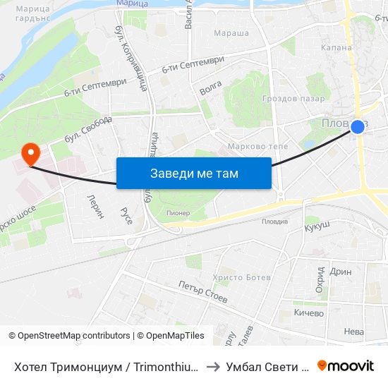 Хотел Тримонциум / Trimonthium Hotel (12) to Умбал Свети Георги map
