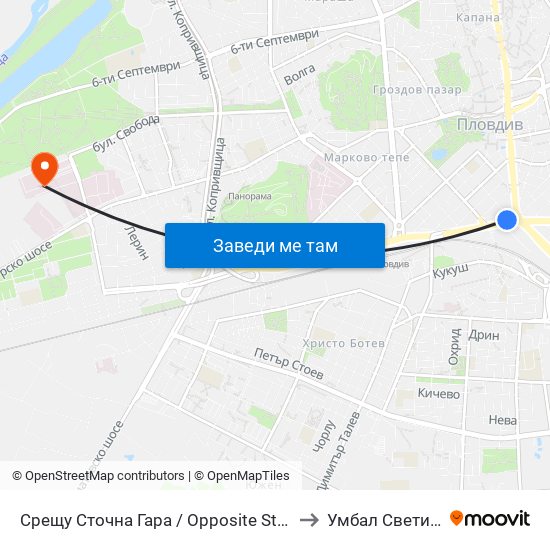 Срещу Сточна Гара / Opposite Stochna Gara (14) to Умбал Свети Георги map