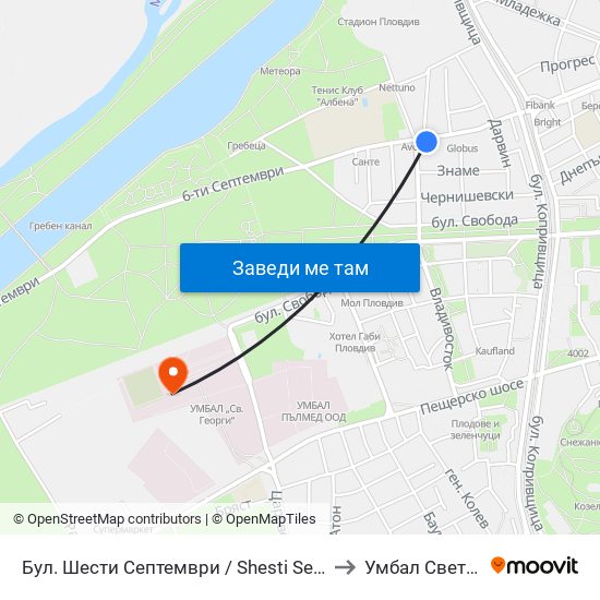 Бул. Шести Септември / Shesti Septemvri Blvd. (240) to Умбал Свети Георги map