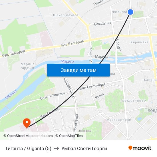 Гиганта / Giganta (5) to Умбал Свети Георги map