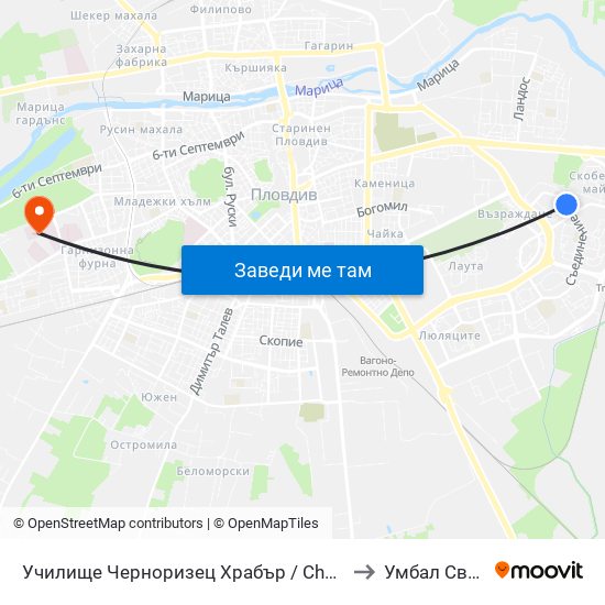 Училище Черноризец Храбър / Chernorizets Hrabar School (333) to Умбал Свети Георги map