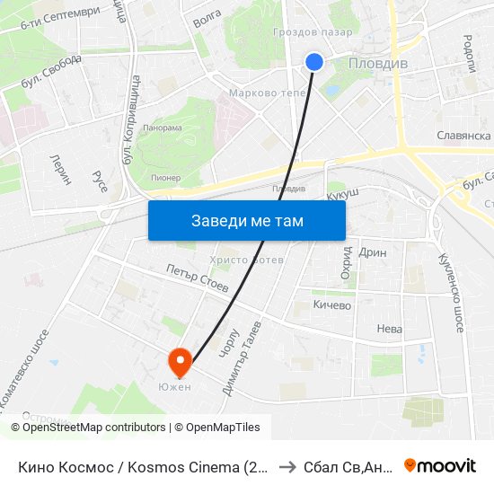 Кино Космос / Kosmos Cinema (263) to Сбал Св,Анна map