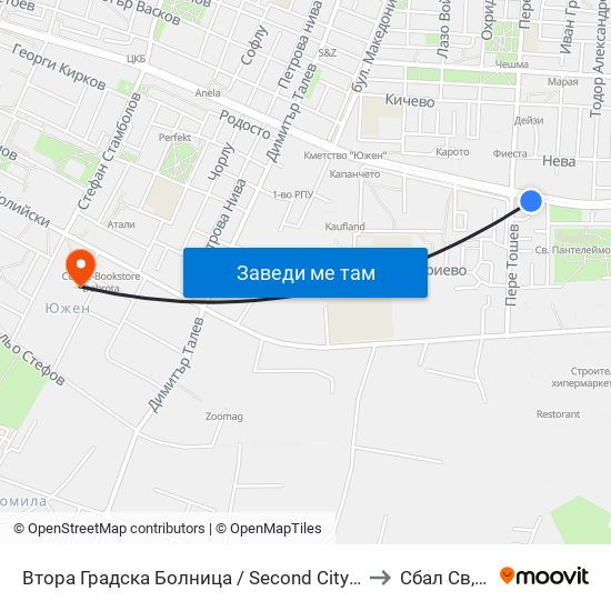 Втора Градска Болница / Second City Hospital (61) to Сбал Св,Анна map