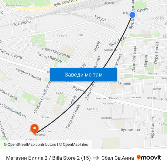 Магазин Билла 2 / Billa Store 2 (15) to Сбал Св,Анна map