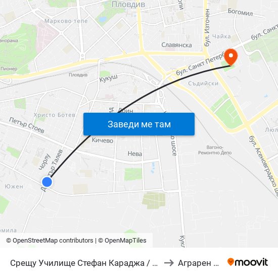 Срещу Училище Стефан Караджа / Opposite Stefan Karadzha School (38) to Аграрен Университет map