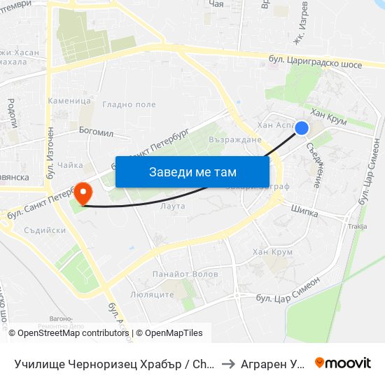 Училище Черноризец Храбър / Chernorizets Hrabar School (333) to Аграрен Университет map