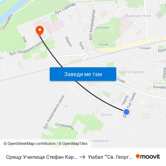 Срещу Училище Стефан Караджа / Opposite Stefan Karadzha School (38) to Умбал ""Св. Георги"" - Клиника По Неврология map