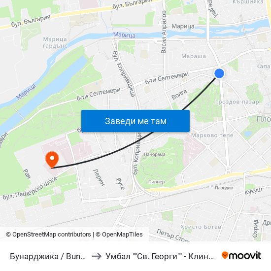 Бунарджика / Bunardzhika (167) to Умбал ""Св. Георги"" - Клиника По Неврология map