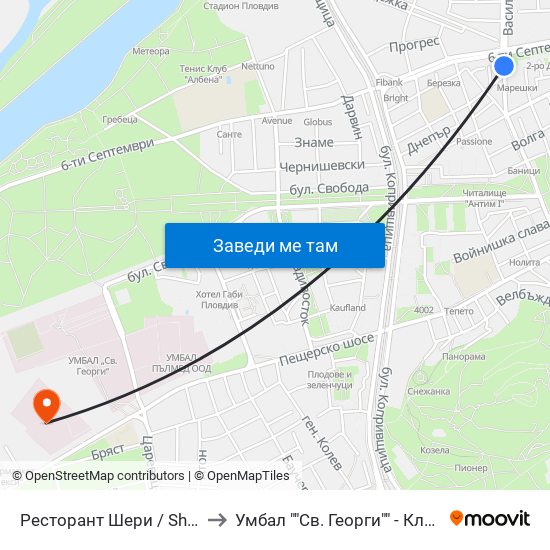 Ресторант Шери / Sheri Restaurant (312) to Умбал ""Св. Георги"" - Клиника По Неврология map