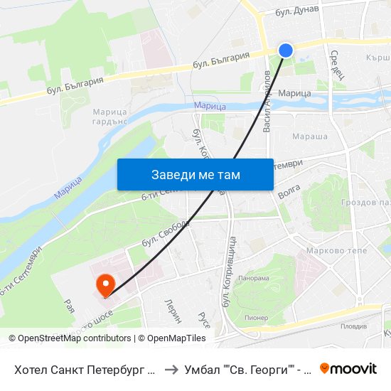 Хотел Санкт Петербург / Saint Petersburg Hotel (98) to Умбал ""Св. Георги"" - Клиника По Неврология map