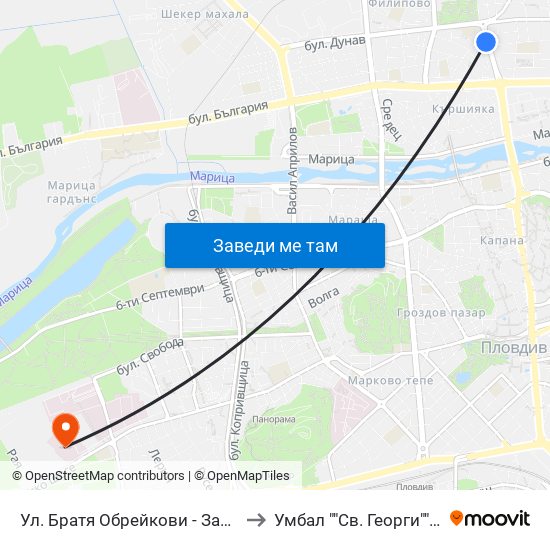 Ул. Братя Обрейкови - Запад / Bratya Obreykovi St. - West (7) to Умбал ""Св. Георги"" - Клиника По Неврология map