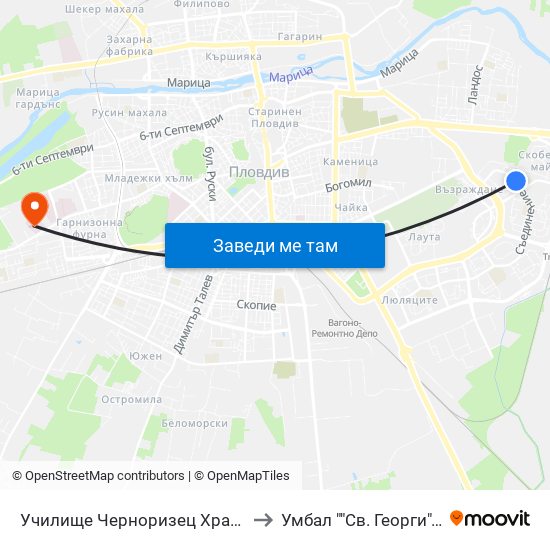 Училище Черноризец Храбър / Chernorizets Hrabar School (333) to Умбал ""Св. Георги"" - Клиника По Неврология map