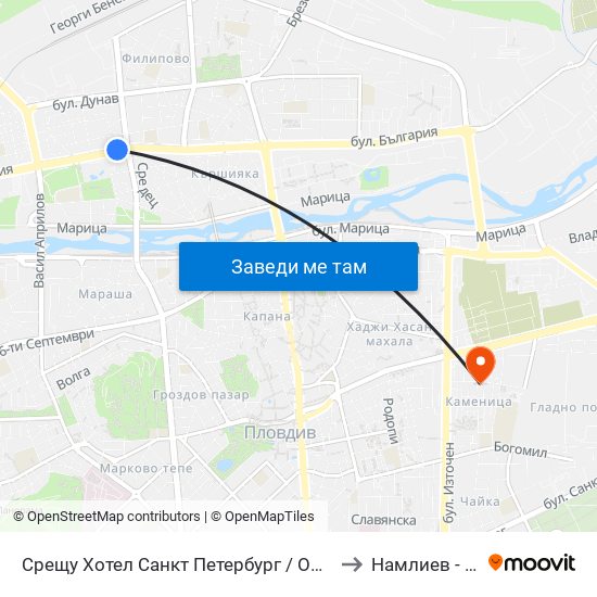 Срещу Хотел Санкт Петербург / Opposite Saint Petersburg Hotel (91) to Намлиев - Дентал Еоод map