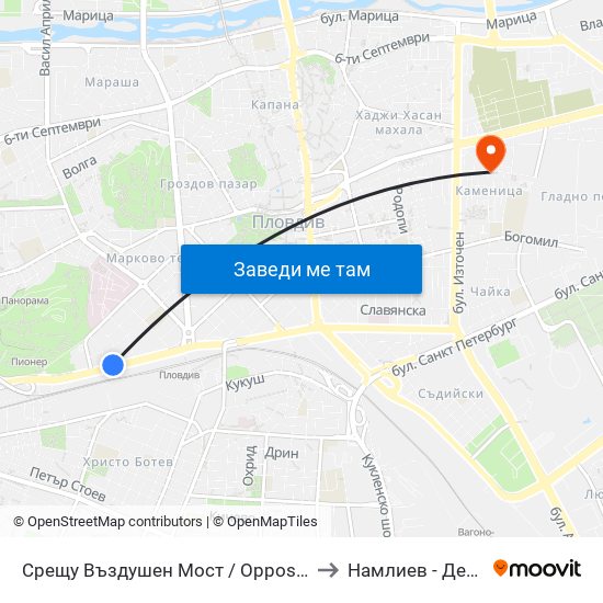 Срещу Въздушен Мост / Opposite Air Bridge (189) to Намлиев - Дентал Еоод map