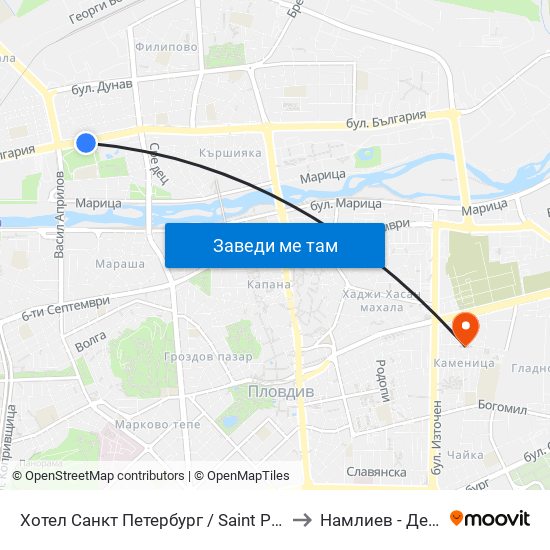 Хотел Санкт Петербург / Saint Petersburg Hotel (98) to Намлиев - Дентал Еоод map