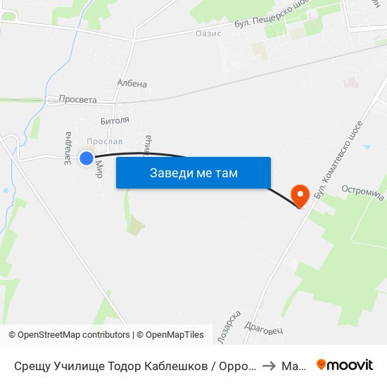 Срещу Училище Тодор Каблешков / Opposite Todor Kableshkov School (180) to Марково map