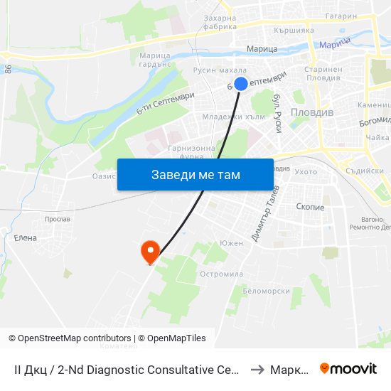 II Дкц / 2-Nd Diagnostic Consultative Center (116) to Марково map
