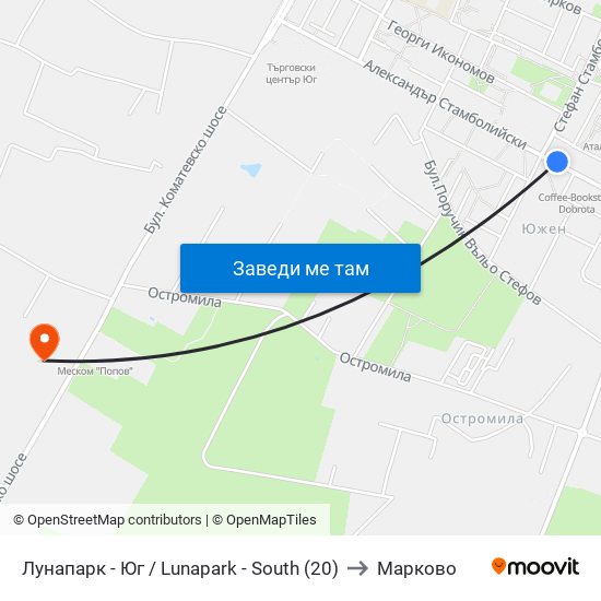 Лунапарк - Юг / Lunapark - South (20) to Марково map