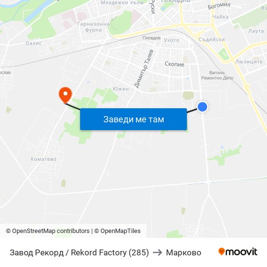 Завод Рекорд / Rekord Factory (285) to Марково map