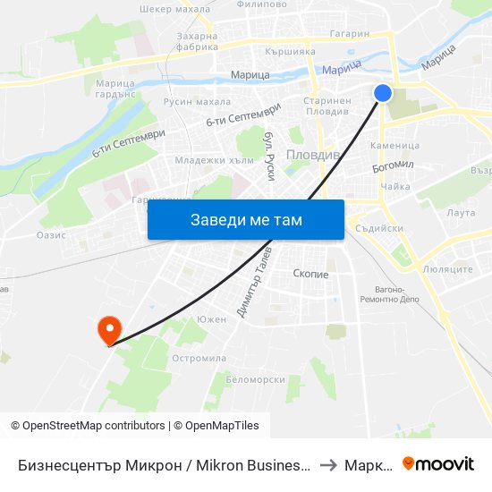 Бизнесцентър Микрон / Mikron Business Centre (353) to Марково map