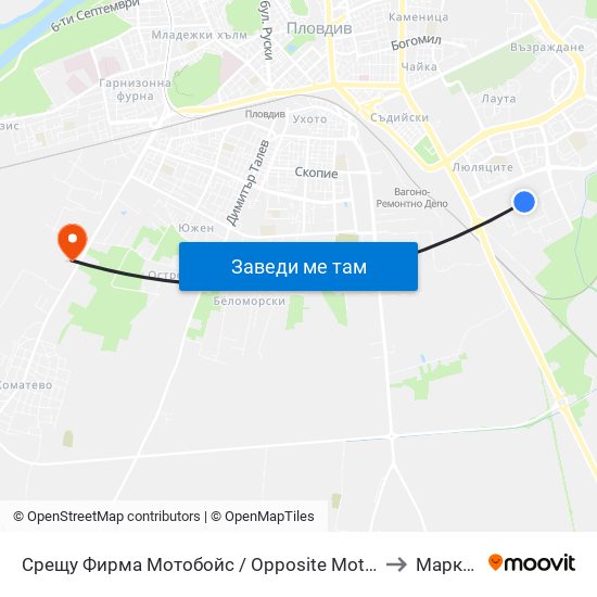 Срещу Фирма Мотобойс / Opposite Motoboys (341) to Марково map