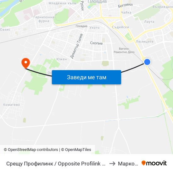 Срещу Профилинк / Opposite Profilink (419) to Марково map