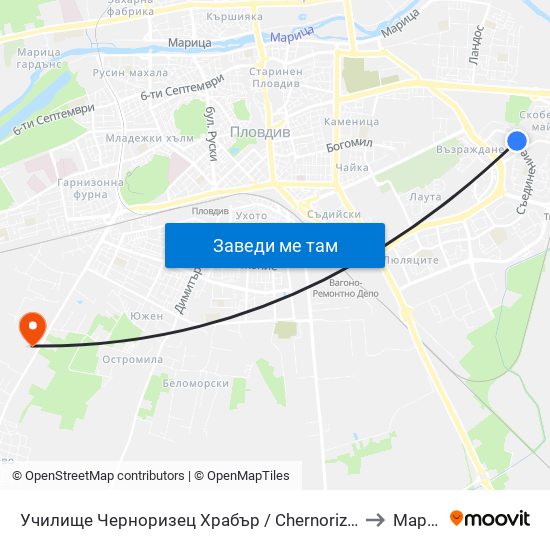 Училище Черноризец Храбър / Chernorizets Hrabar School (333) to Марково map